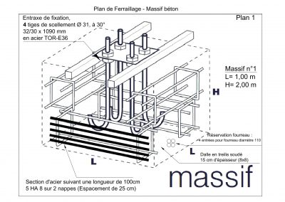 Massif pour candélabres- stades